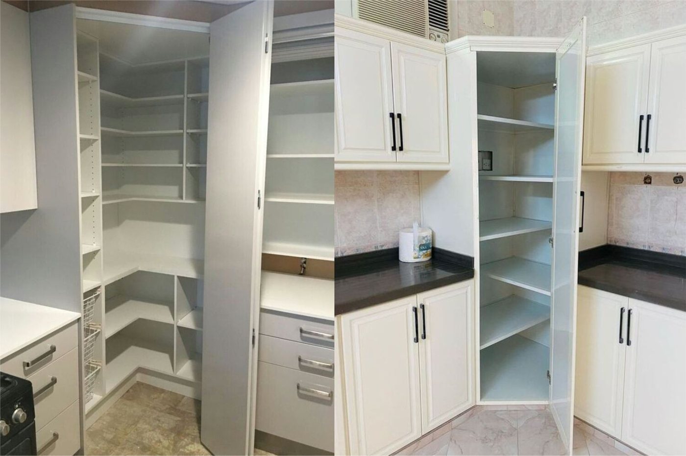 Walk-in wardrobe with open shelving